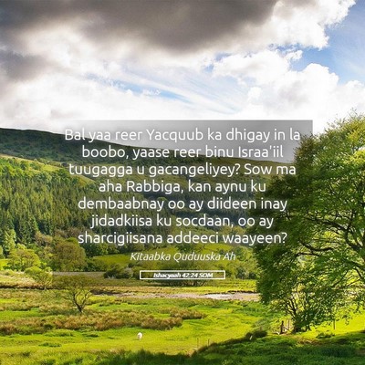 Picture 05 - Ishacyaah 42:24 SOM - Bal yaa reer Yacquub ka dhigay in la boobo, yaase - Bible Verse Picture