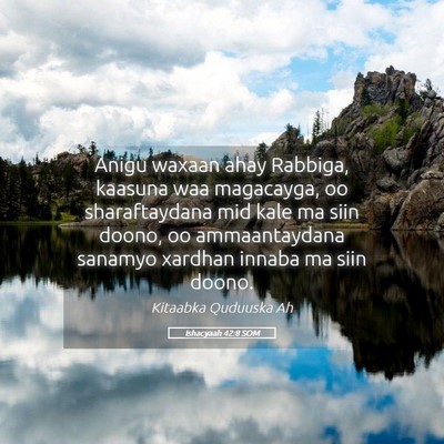 Picture 05 - Ishacyaah 42:8 SOM - Anigu waxaan ahay Rabbiga, kaasuna waa magacayga, - Bible Verse Picture
