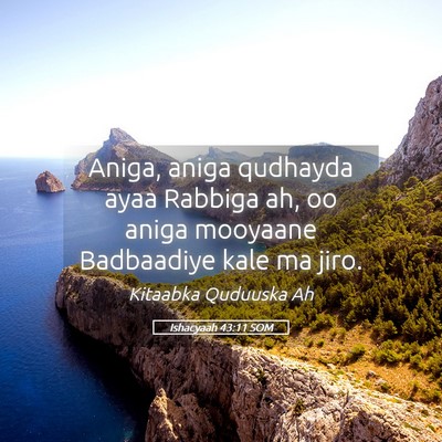 Picture 05 - Ishacyaah 43:11 SOM - Aniga, aniga qudhayda ayaa Rabbiga ah, oo aniga - Bible Verse Picture