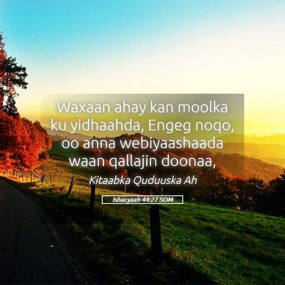 Picture 05 - Ishacyaah 44:27 SOM - Waxaan ahay kan moolka ku yidhaahda, Engeg noqo, - Bible Verse Picture