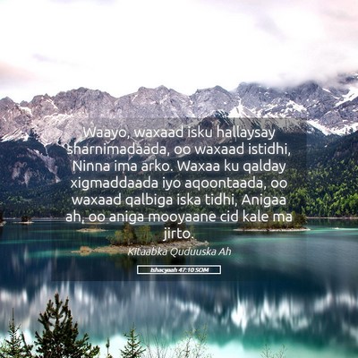 Picture 05 - Ishacyaah 47:10 SOM - Waayo, waxaad isku hallaysay sharnimadaada, oo - Bible Verse Picture