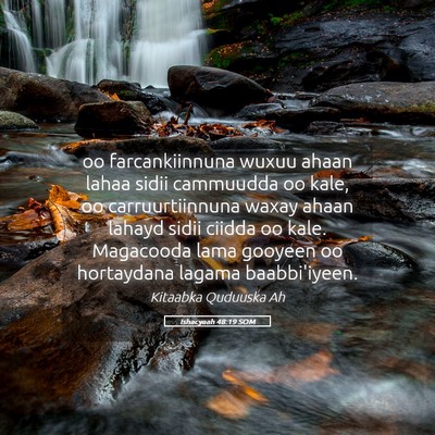 Picture 05 - Ishacyaah 48:19 SOM - oo farcankiinnuna wuxuu ahaan lahaa sidii - Bible Verse Picture