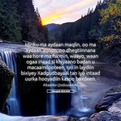 Picture 05 - Ishacyaah 48:8 SOM - Idinku ma aydaan maqlin, oo ma aydaan aqoon, oo - Bible Verse Picture