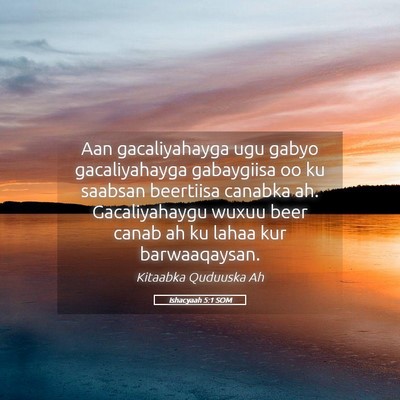 Picture 05 - Ishacyaah 5:1 SOM - Aan gacaliyahayga ugu gabyo gacaliyahayga - Bible Verse Picture