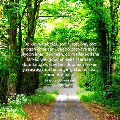 Picture 05 - Ishacyaah 51:11 SOM - Oo kuwa Rabbigu soo furtay way soo noqon doonaan, - Bible Verse Picture