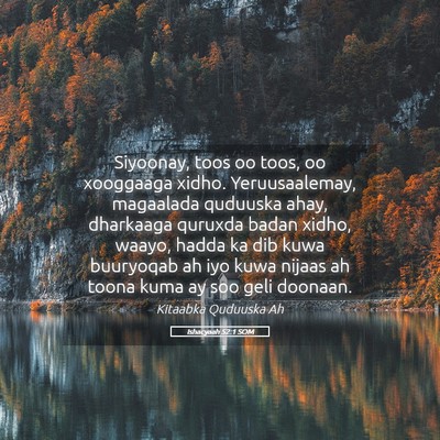 Picture 05 - Ishacyaah 52:1 SOM - Siyoonay, toos oo toos, oo xooggaaga xidho. - Bible Verse Picture