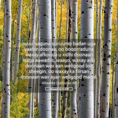 Picture 05 - Ishacyaah 52:15 SOM - ayuu isaguna quruumo badan uga yaabin doonaa, oo - Bible Verse Picture