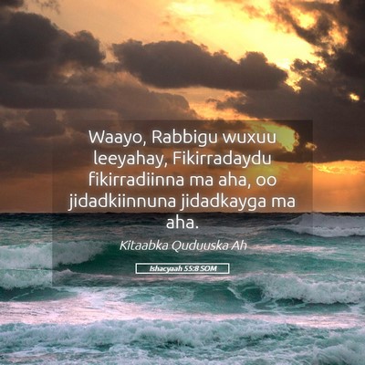 Picture 05 - Ishacyaah 55:8 SOM - Waayo, Rabbigu wuxuu leeyahay, Fikirradaydu - Bible Verse Picture