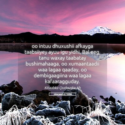 Picture 05 - Ishacyaah 6:7 SOM - oo intuu dhuxushii afkayga taabsiiyey ayuu igu - Bible Verse Picture