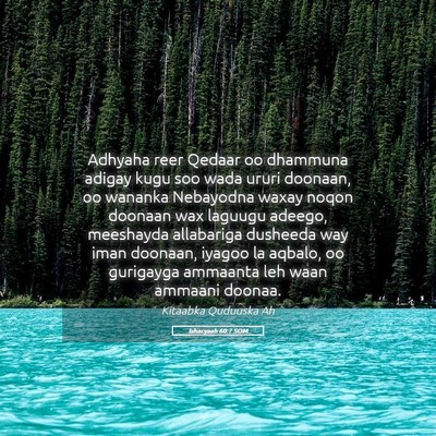 Picture 05 - Ishacyaah 60:7 SOM - Adhyaha reer Qedaar oo dhammuna adigay kugu soo - Bible Verse Picture