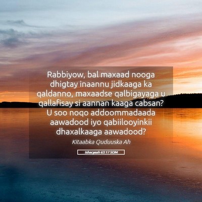 Picture 05 - Ishacyaah 63:17 SOM - Rabbiyow, bal maxaad nooga dhigtay inaannu - Bible Verse Picture
