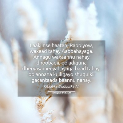 Picture 05 - Ishacyaah 64:8 SOM - Laakiinse haatan, Rabbiyow, waxaad tahay - Bible Verse Picture