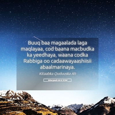 Picture 05 - Ishacyaah 66:6 SOM - Buuq baa magaalada laga maqlayaa, cod baana - Bible Verse Picture