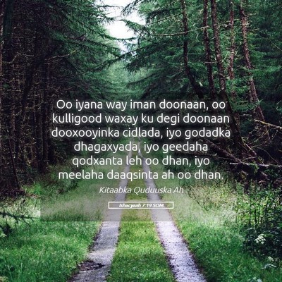 Picture 05 - Ishacyaah 7:19 SOM - Oo iyana way iman doonaan, oo kulligood waxay ku - Bible Verse Picture