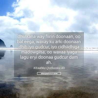 Picture 05 - Ishacyaah 8:22 SOM - dhulkana way fiirin doonaan, oo bal eega, waxay - Bible Verse Picture
