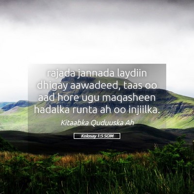 Picture 05 - Kolosay 1:5 SOM - rajada jannada laydiin dhigay aawadeed, taas oo - Bible Verse Picture