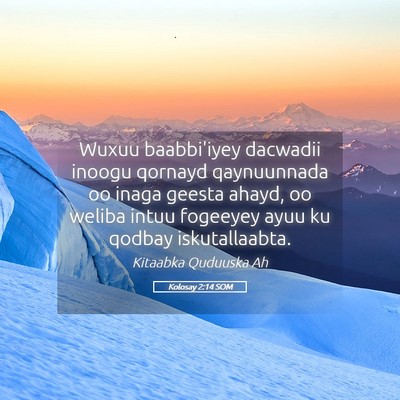 Picture 05 - Kolosay 2:14 SOM - Wuxuu baabbi'iyey dacwadii inoogu qornayd - Bible Verse Picture