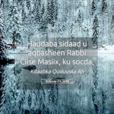 Picture 05 - Kolosay 2:6 SOM - Haddaba sidaad u aqbasheen Rabbi Ciise Masiix, ku - Bible Verse Picture