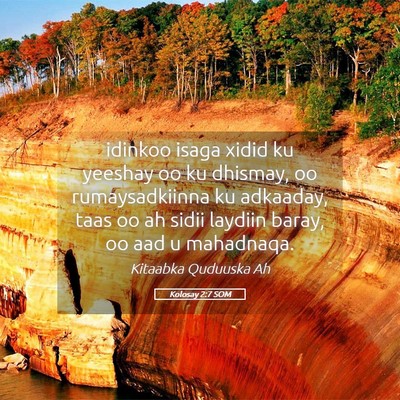 Picture 05 - Kolosay 2:7 SOM - idinkoo isaga xidid ku yeeshay oo ku dhismay, oo - Bible Verse Picture