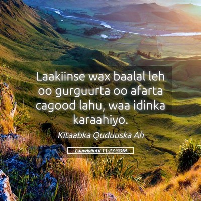 Picture 05 - Laawiyiintii 11:23 SOM - Laakiinse wax baalal leh oo gurguurta oo afarta - Bible Verse Picture