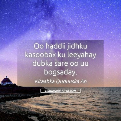 Picture 05 - Laawiyiintii 13:18 SOM - Oo haddii jidhku kasoobax ku leeyahay dubka sare - Bible Verse Picture