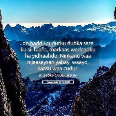 Picture 05 - Laawiyiintii 13:22 SOM - oo haddii cudurku dubka sare ku sii faafo, - Bible Verse Picture