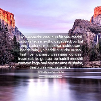 Picture 05 - Laawiyiintii 13:55 SOM - Oo wadaadku waa inuu fiiriyaa, markii cudurka - Bible Verse Picture