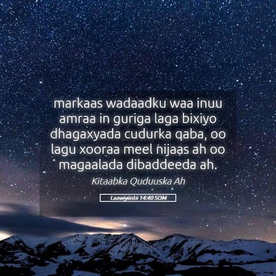 Picture 05 - Laawiyiintii 14:40 SOM - markaas wadaadku waa inuu amraa in guriga laga - Bible Verse Picture