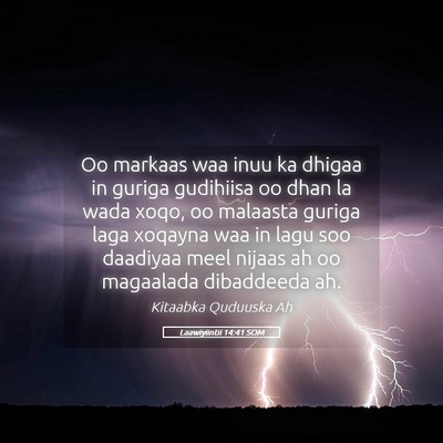 Picture 05 - Laawiyiintii 14:41 SOM - Oo markaas waa inuu ka dhigaa in guriga gudihiisa - Bible Verse Picture