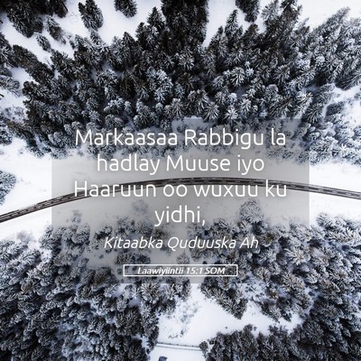 Picture 05 - Laawiyiintii 15:1 SOM - Markaasaa Rabbigu la hadlay Muuse iyo Haaruun oo - Bible Verse Picture