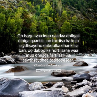 Picture 05 - Laawiyiintii 16:14 SOM - Oo isagu waa inuu qaadaa dhiiggii dibiga - Bible Verse Picture