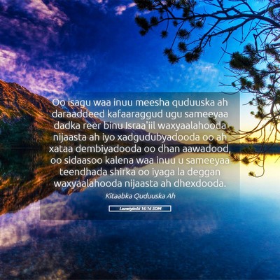 Picture 05 - Laawiyiintii 16:16 SOM - Oo isagu waa inuu meesha quduuska ah daraaddeed - Bible Verse Picture