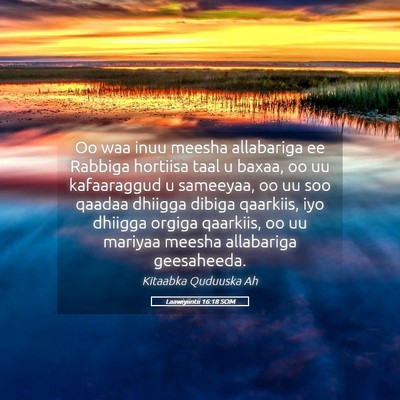 Picture 05 - Laawiyiintii 16:18 SOM - Oo waa inuu meesha allabariga ee Rabbiga hortiisa - Bible Verse Picture