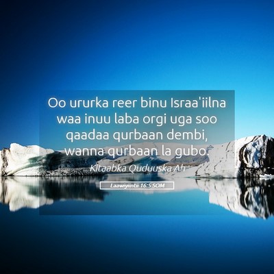 Picture 05 - Laawiyiintii 16:5 SOM - Oo ururka reer binu Israa'iilna waa inuu laba - Bible Verse Picture
