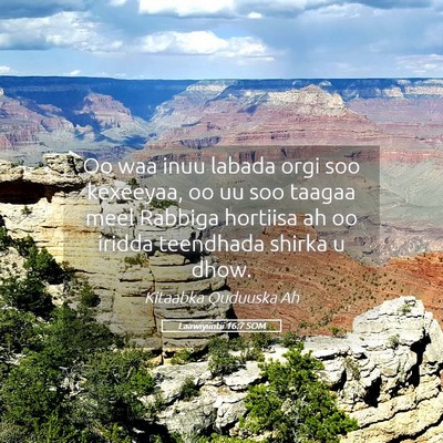 Picture 05 - Laawiyiintii 16:7 SOM - Oo waa inuu labada orgi soo kexeeyaa, oo uu soo - Bible Verse Picture