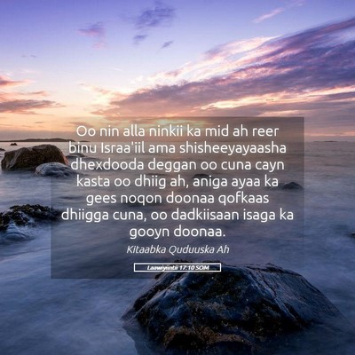 Picture 05 - Laawiyiintii 17:10 SOM - Oo nin alla ninkii ka mid ah reer binu Israa'iil - Bible Verse Picture