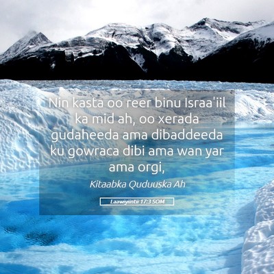 Picture 05 - Laawiyiintii 17:3 SOM - Nin kasta oo reer binu Israa'iil ka mid ah, oo - Bible Verse Picture