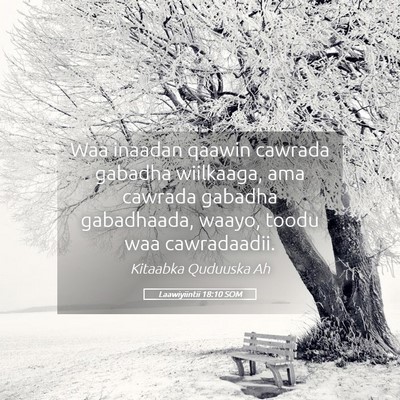 Picture 05 - Laawiyiintii 18:10 SOM - Waa inaadan qaawin cawrada gabadha wiilkaaga, ama - Bible Verse Picture