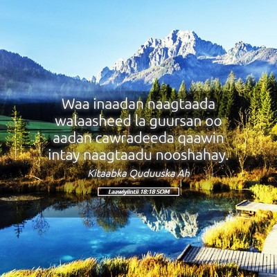 Picture 05 - Laawiyiintii 18:18 SOM - Waa inaadan naagtaada walaasheed la guursan oo - Bible Verse Picture