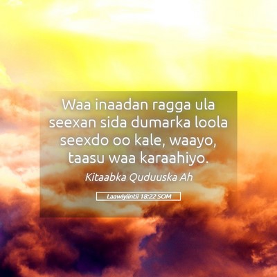 Picture 05 - Laawiyiintii 18:22 SOM - Waa inaadan ragga ula seexan sida dumarka loola - Bible Verse Picture