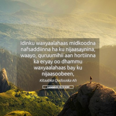 Picture 05 - Laawiyiintii 18:24 SOM - Idinku waxyaalahaas midkoodna nafsaddiinna ha ku - Bible Verse Picture