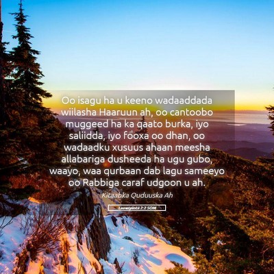 Picture 05 - Laawiyiintii 2:2 SOM - Oo isagu ha u keeno wadaaddada wiilasha Haaruun - Bible Verse Picture