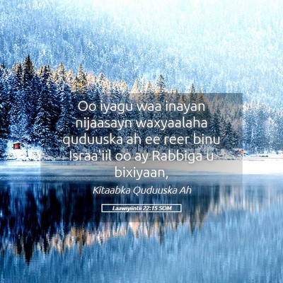 Picture 05 - Laawiyiintii 22:15 SOM - Oo iyagu waa inayan nijaasayn waxyaalaha quduuska - Bible Verse Picture