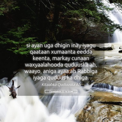 Picture 05 - Laawiyiintii 22:16 SOM - si ayan uga dhigin inay iyagu qaataan xumaanta - Bible Verse Picture