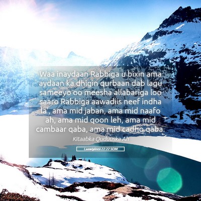 Picture 05 - Laawiyiintii 22:22 SOM - Waa inaydaan Rabbiga u bixin ama aydaan ka dhigin - Bible Verse Picture