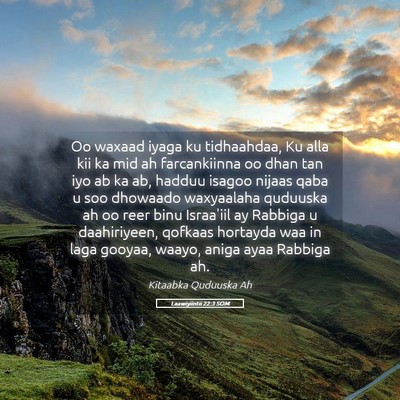 Picture 05 - Laawiyiintii 22:3 SOM - Oo waxaad iyaga ku tidhaahdaa, Ku alla kii ka mid - Bible Verse Picture