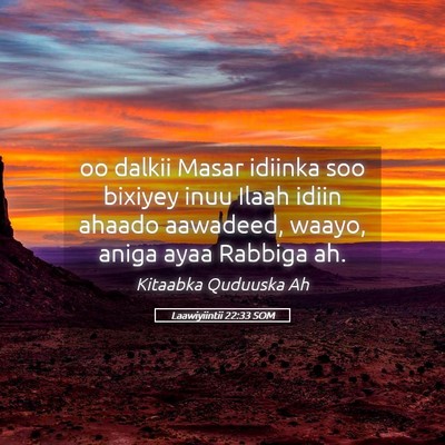 Picture 05 - Laawiyiintii 22:33 SOM - oo dalkii Masar idiinka soo bixiyey inuu Ilaah - Bible Verse Picture