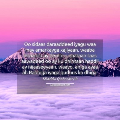 Picture 05 - Laawiyiintii 22:9 SOM - Oo sidaas daraaddeed iyagu waa inay amarkayga - Bible Verse Picture