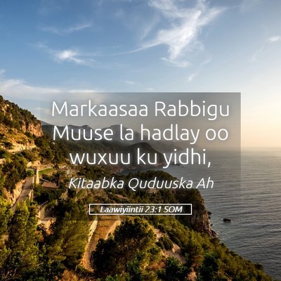 Picture 05 - Laawiyiintii 23:1 SOM - Markaasaa Rabbigu Muuse la hadlay oo wuxuu ku - Bible Verse Picture