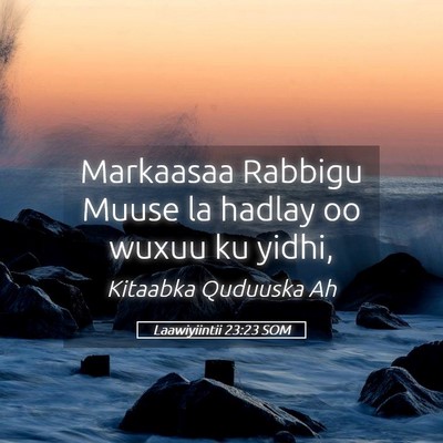 Picture 05 - Laawiyiintii 23:23 SOM - Markaasaa Rabbigu Muuse la hadlay oo wuxuu ku - Bible Verse Picture